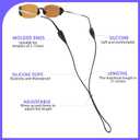 Silicone Glasses Strap 3 Pcs, Eyeglasses Strap for Men Women and Kids, Eye Glasses Holders Around Neck, Sunglasses Lanyard String for Sports, Eyewear Retainer (Black)