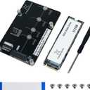 Freenove M.2 NVMe Adapter for Raspberry Pi 5 (with 512GB SSD), M.2 HAT Add-on Board, Solid State Drive, PCIe 2.0/3.0, Tested Speed 800 MB/s