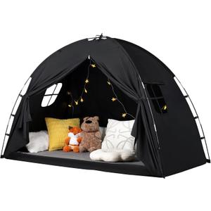Bed Tent Twin Size - Privacy Sleeping Space with Blackout Design, Breathable Portable Indoor Floor Bed Tent for Toddler Transition Cottage Drafty Room Floor Use