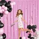Sugargirl 10x10FT Pink Backdrop Curtains Polyester Photo Backdrop Drapes Curtains 2 Panels with Rod Pockets for Party Birthday Wedding Photography Home Decoration
