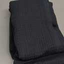 Bedsure Gentlesoft 100% Cotton Large Throw Blanket for Couch 50x70 inches - Breathable and Soft for Spring Summer, Waffle Weave Throw Blanket for Office, Black