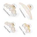 3 x Mehayi 4 PCS Large Pearl Hair Claw Clips for Women Girls, Hair Barrette Clamps for Thick Thin Hair, Fashion Hair Accessories Headwear Styling Tools for Party Wedding