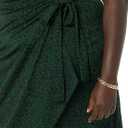 Amazon Essentials Women's Cap Sleeve Boat-Neck Faux Wrap Dress (Dark Green Animal)