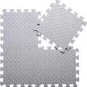 Coolcandy EVA Foam Play Mat, 16 Tiles Colorful Baby Play Mat, Square Kids Playmat with Solid Colored, 0.4" Thickened Interlocking Foam Floor Tiles, Puzzle Play Mat for Baby Exercise, Playing (Gray)
