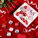 Geosar 30 Pack Conversation Heart Ornaments Valentines Day Decorations, Glitter Matte Heart Shaped Hanging Baubles for Christmas Tree Wedding Home Decor (Red,Silver,Pink)