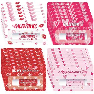 Loopeer 24 Pack Galentine's Day Lip Balms Gifts Bulk for Women Cute Pink Heart Lip Balm Travel Size Valentine's Day Party Favors Lips Moisturizer Care Small Gifts Ideas for Friends Office Ladies