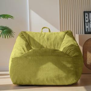 MAXYOYO Bean Bag Chair, Floor Sofa with Handle, Bean Bag Chairs for Adults and Kids, Teens Living Room Bean Bag, Accent Sofa Chair with Pocket for Gaming Reading Relaxing (Green)