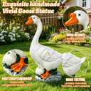 Porch Goose Statue, Large White Resin Porch Goose Garden Yard Lawn Decor, 20 Inches High Figurine Duck for Patio Entryway Accent, Gift for Mom Grandma Wife Women Christmas Valentines Day