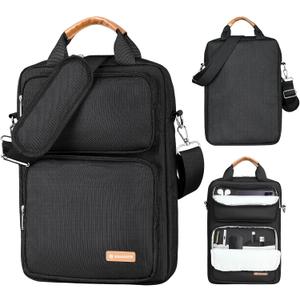 13.3-14 Inch Laptop Sleeve Bag, Laptop Bag for 14'' MacBook Pro M4 2024,14'' MacBook Pro M3&M2&M1 2023/2021, 13.6/13'' New MacBook Air M3/M2 2024/2022,Tab S8 Ultra 14.6",with Shoulder Strap(Black)