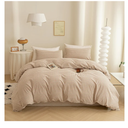 ECOCOTT Gingham Duvet Cover Queen Size 100% Washed Cotton Like Linen Feel Super Soft & Comfy Bedding Set Modern Checkered Design for All Seasons