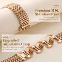 Metal Band Compatible with Apple Watch Bands for Women 40mm 41mm 42mm 38mm 44mm 45mm 46mm 49mm, Dressy Stainless Steel Link Bracelet, Designer Strap for iWatch Series 11/SE/10/9/8/7/6/5/4/3/2/1/Ultra