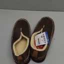 EverFoams Men's Moccasin Slippers Memory Foam Indoor/Outdoor Warm Suede House Shoes with Fuzzy Sherpa Lining, 11