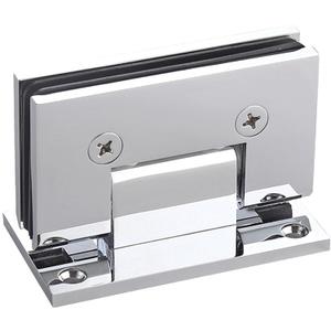 Brass Glass Door Hinge,90 Degree Heavy Duty Short Back Plate Hinges, Shower Door Hardware Replacement for 5/16" to 1/2" (8 to 12 mm) Tempered Glass, Chrome