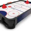 EastPoint Tabletop Air Hockey Table Pro - Black & White - LED Scoreboard for Hockey Game - Includes Pucks & Pushers for Table Games for Kids - Compact Durable Design for Tabletop Play