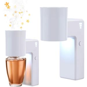 2 Pcs Wall Fragrance Plug in with Night Light Compatible with Bath and Body Works Wallflowers, with 3-Speed Adjustable Fragrance Essential Oil Diffuser for Home, White