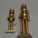 2 Pcs Christmas Nutcracker Ornaments Neutral Nutcracker Figures 10'' 15''Christmas Decor Ornament Soldier Festive Collectible Gift for Table Fireplace Shelf Desktop(Gold,Wooden)