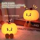 TriPro Cute Pumpkin Silicone Rechargeable Night Light for Nursery Kids Room Decor, Baby Bedside Lamp