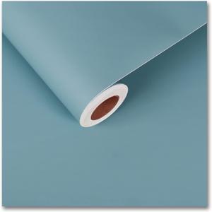 CRE8TIVE Thickened Ocean Blue Wallpaper Peel and Stick 24"x118" Self Adhesive Removable Light Blue Contact Paper Waterproof Decorative Vinyl Film for Bedroom Bathroom Countertops Cabinets Drawer Walls