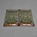 LANOLU Vintage Tin Sign Garden We Are Feeding the BEES, Farmhouse Metal Signs, Funny Garden Signs, Garden Plaque Decorative Outdoor Metal Signs for Outside Wall, Porch Patio 12x8", Pack Of 2