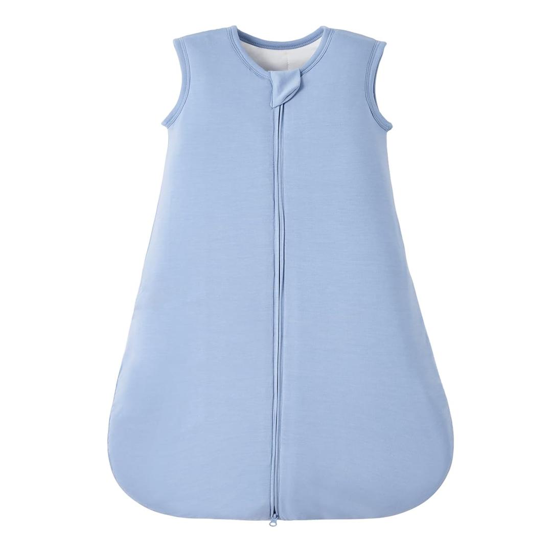 Duomiaomiao Buttery Soft Rayon Made from Bamboo Baby Sleep Sack 0-6 Months 1.0 TOG, Premium Baby Sleeping Bag 2-Way Zipper for Babies