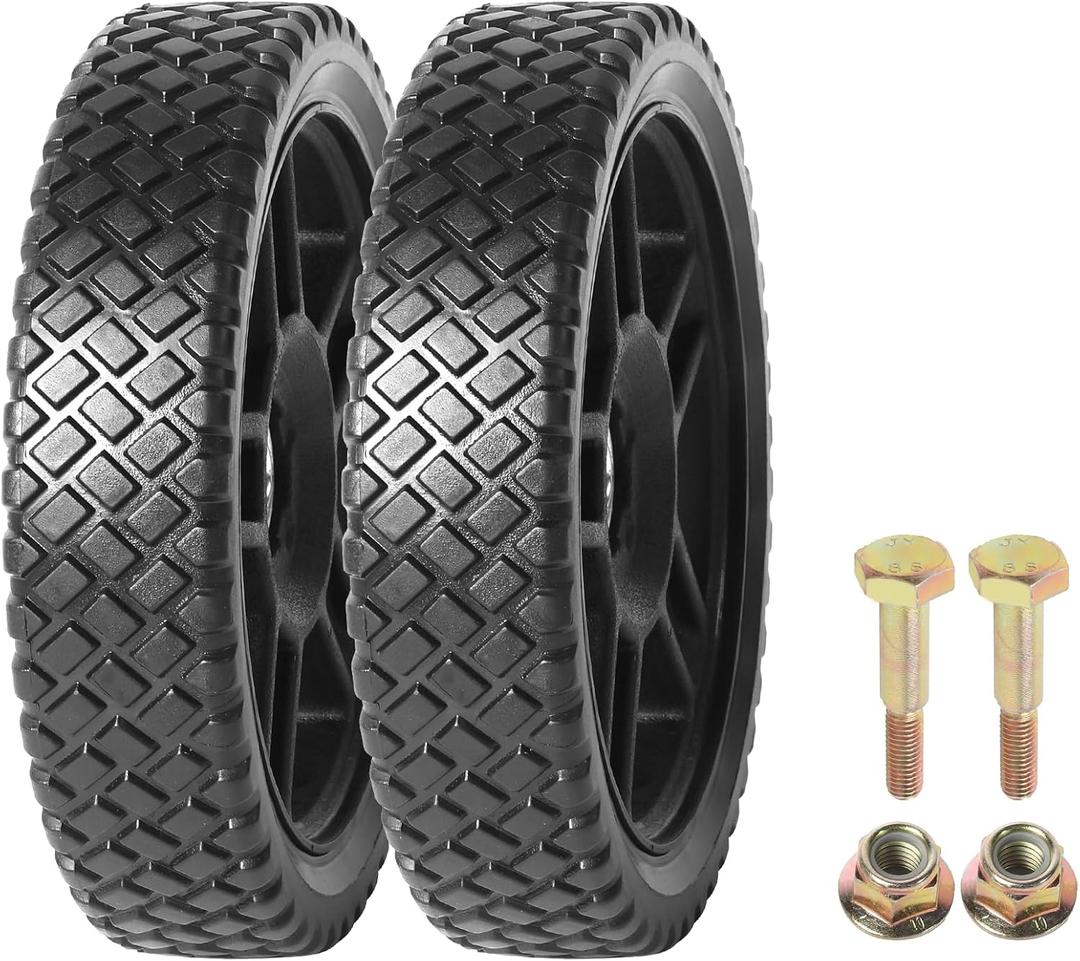 AR-PRO (2-Pack) Replacement 8" Push Lawn Mower Wheels - Universal 8" Lawn Mower Wheels with 1-1/4" Width Hub and 1/2" Bearings - Fit for Standard Lawn Mowers, Pressure Washers, Generators and More