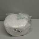 Mxfurhawa Faux Fur Storage Ottoman Round Furry Vanity Stool Marble Grain Tray Coffee Table Compact Footrest with 4 Metal Legs Soft Makeup Seat Foot Stool for Living Room Bedroom Entryway White