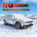Half Car Cover for SUV M, Heavy Duty Roof & Windshield Top Cover with Cotton Liner, All Weather Half Cover Shield Against Hail, Snow, Sun, Rain and Scratches, Fits Most M Size SUVs
