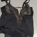 Sexy Lace Shapewear Bodysuit Women's Sleeveless V Neck Tummy Control Backless Thong Tank Tops Body Suit Shaper (Black, M)