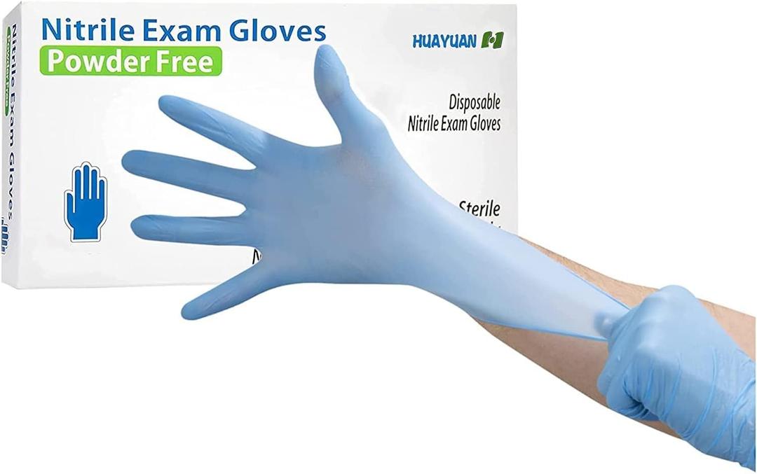 Style Setter Powder-Free Nitrile Disposable Exam Gloves, Industrial Medical Examination,Latex Free Rubber,Non-Sterile,Food Safe,Textured Fingertips,Ultra-Strong,Pack of 10(1000 PCS),Blue - Size Large