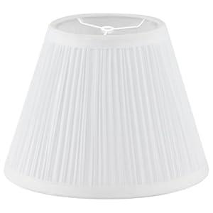 Small Lamp Shade 5" Top x 9" Bottom x 7" Slant Height, Lamp Shades for Table Lamps, Barrel Replacement Lampshade(Spider Fitter), Modern Fabric Pleated Lampshades for Table Lamp 1 Pack(White)