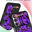 for Samsung Galaxy A25 5G Phone Case - [2in1] Women Cute Girls Phone Cover Purple Girly Unique Cool Design Camera Cover Compatible with MagSafe Ring Holder Stand for Samsung A25 5G Cases 6.5