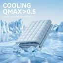 FunFurry Cooling Mat for Dogs，44"X32" Extra Large Pet Pad，Q-Max>0.5 Rapid Cooling Dense Weave Fabric，Washable Kennel Mat with Non-Slip Bottom (Light Blue, XL)