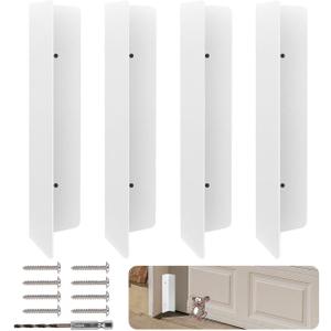 Bompro 4 Pcs Garage Door Seal Mouse Guard, Heavy Duty Stainless Steel Garage Door Mouse and Snake Guard, Permanent Solution (White)