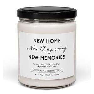 WITH MEMORIES-New Home Candle – New Home, New Beginning, New Memories | Housewarming Gift for Homeowners, New Apartment, Moving Celebration
