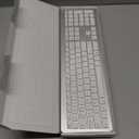 Wireless Keyboard and Mouse, Vssoplor 2.4GHz Rechargeable Compact Quiet Full-Size Keyboard and Mouse Combo with Nano USB Receiver for Windows, Laptop, PC, Notebook-White Silver