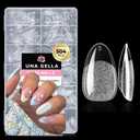 UNA GELLA Short Oval Almond Fake Nails 504pcs Press on Nails Pre-shape Short Almond Round Gel Nail Tips for Full Cover Acrylic False Nails For Nail Extension Home DIY Salon 12 Sizes False Gelly Tips
