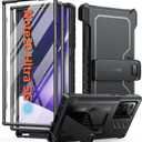 FNTCASE for Samsung Galaxy Note-20-Ultra Case: Military Grade Rugged Cell Phone Cover with Kickstand | Shockproof TPU Protection Bumper Matte Textured Design for Note 20 Ultra (Black)