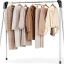 APEXCHASER Clothes Drying Rack Foldable, Stainless Steel Laundry Drying Rack Collapsible, Clothes Hanger for Sweater Baby Clothes Towel for Indoor & Outdoor, Portable Clothes Airer for Travel, 48 inch New