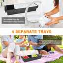 Condiment Garnish Tray Caddy For Bartenders,Bar Garnish Fruit Caddy With Lid,Plastic Condiment Container For Bartending,Outside Parties(4 Compartment)