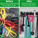 Home Gym Accessories Organization Storage Rack Equipment For Home 8 Hook Wall Hanger Display Gear Barbells Resistance Bands Jump Ropes Lifting Belt Hanger Accessories Hardware Included (NO PAIN NO GAIN)
