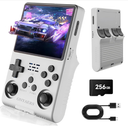 R40s Pro Handheld Game Console, Retro Gaming Console with 3.5-in IPS Screen, 256GB Memory Built-in 30,000 HD Video Games, Portable Video Game Consoles with 3800mAh Battery (White)