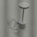 Simple Designs LD1083-WHT 12.75" Mushroom Magic Disc Dimming & Rechargeable Cordless 4-Way Touch Sensor Stick Desk Lamp, White