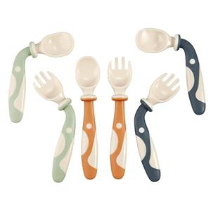 PandaEar Baby Bendable Spoons and Forks set 4 Pack| Training Learning Self-Feeding Baby Spoons First Stage for Kids Toddlers Children and Infants| BPA Free| Easy Grip Fork Tableware