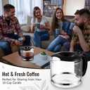 Glass Coffee Carafe Compatible with DeLonghi Espresso Machine, 10 Cup Coffee Pot Replacement Compatible with Models 3066, 3067, 3093, 3094, 3111, 3112, KF140, KF863, Part 7313283649/ AS00000675