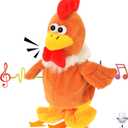 Hopearl Talking Chicken Repeats What You Say Walking Chick Electric Interactive Animated Toy Speaking Plush Buddy Gifts for Toddlers Thanksgiving Day, 9''