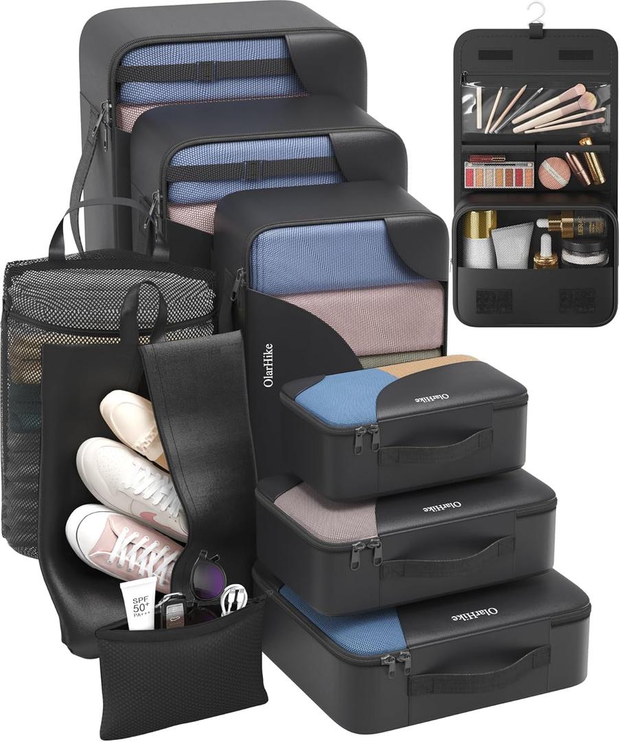 10 Set Packing Cubes for Travel, Gifts for Women Mom,Anti-Tearing Suitcase Organizer,OlarHike Vacation Essentials & Accessories for Cruise Ship