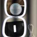 Mocado Compact LED Magnifying Travel Makeup-Mirror - 4 inches 1X/10X Magnification Small Hand Pocket Dimmable Double Sided USB Rechargeable Touch Screen, Portable Tabletop Cosmetic (Rose Gold)