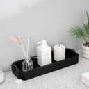Rustic Stone Gray Wooden Toilet Tank Bathroom Storage Tray Antique Brass Metal Handles Vintage Wood Countertop Vanity Organizer Rectangular Toiletries Tissue Fragrances Caddy Dresser Home