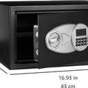 Amazon Basics Steel Security Safe Box with Digital Keypad, for Valuables, Cash, Jewelry, Documents, Removable Shelf, Black, 1 Cubic Foot, 16.9"x14.6"x9.1" (WxDxH)