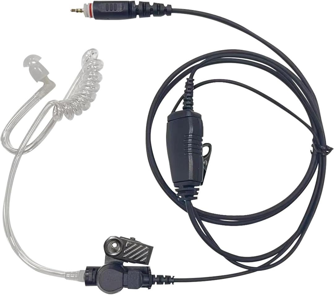 WODASEN CLP1010e Earpiece CLP1080e Earpieces Acoustic Tube Radio Ear Piece Headset with Mic PTT Compatible with Motorola CLP 1010e CLP 1080e CLP107e CLP1040e CLP1083e CLP446e CLPe446 CLPe Plus